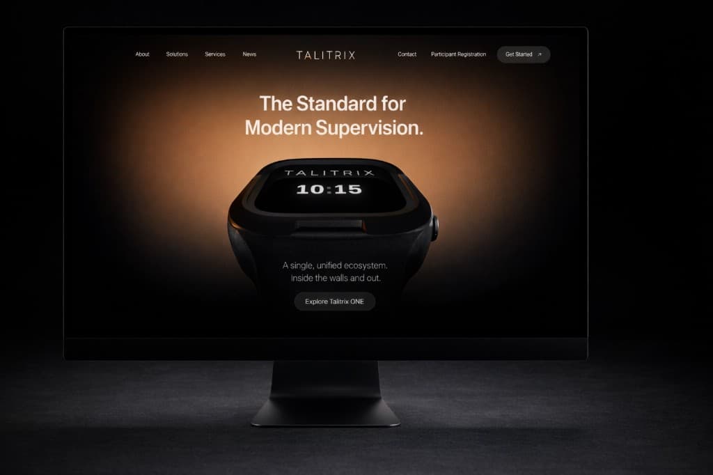Talitrix marketing site hero on desktop